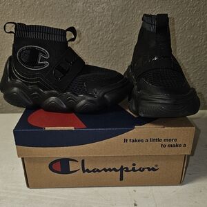 Champion Kids Black Sneakers, Size 7 Toddler, Meloso Rally Pro